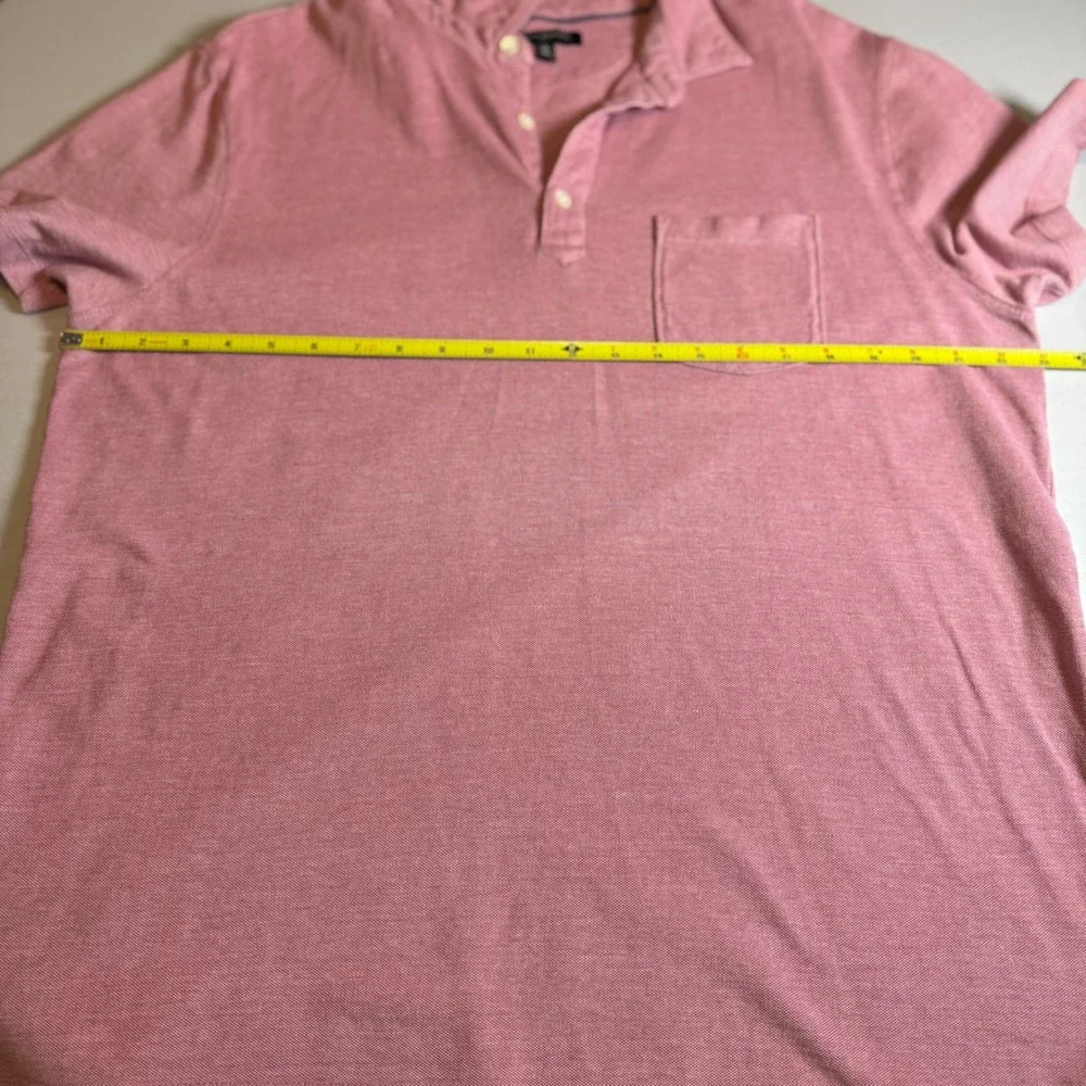Banana Republic‎ Mens XL Pink Heathered Cotton Short Sleeve Pocket Polo Shirt